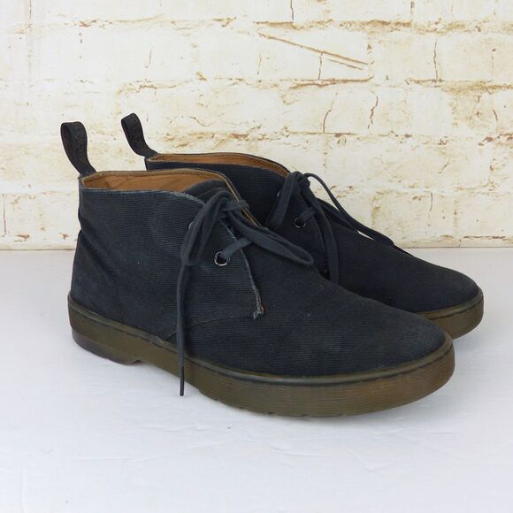Dr. Martens Chukka Boots Mens 8 US Women 9 Black Mayport Canvas Lace Up Preppy - Picture 1 of 15